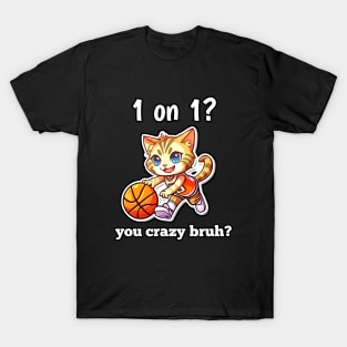 Basketball Cat Graphic Art T-Shirt